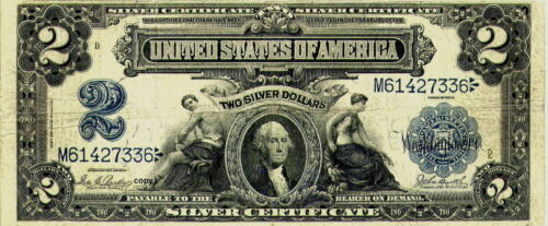 1899 $2 SILVER CERTIFICATE REPRODUCTION