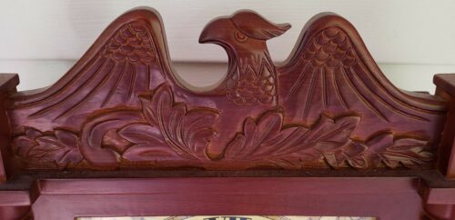 VINTAGE PILLAR & SPLAT CLOCK RUNNING CONDITION SHELF or WALL HANGER - Image 4